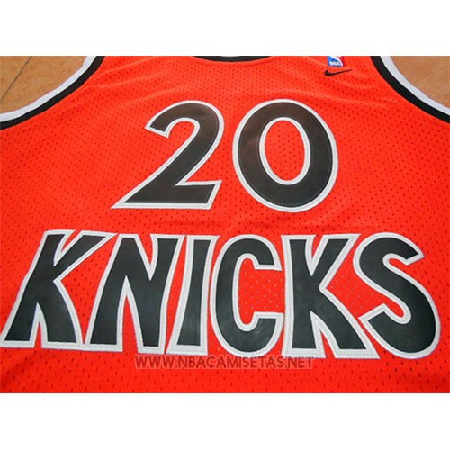 Camiseta New York Knicks Allan Houston NO 20 Retro Naranja